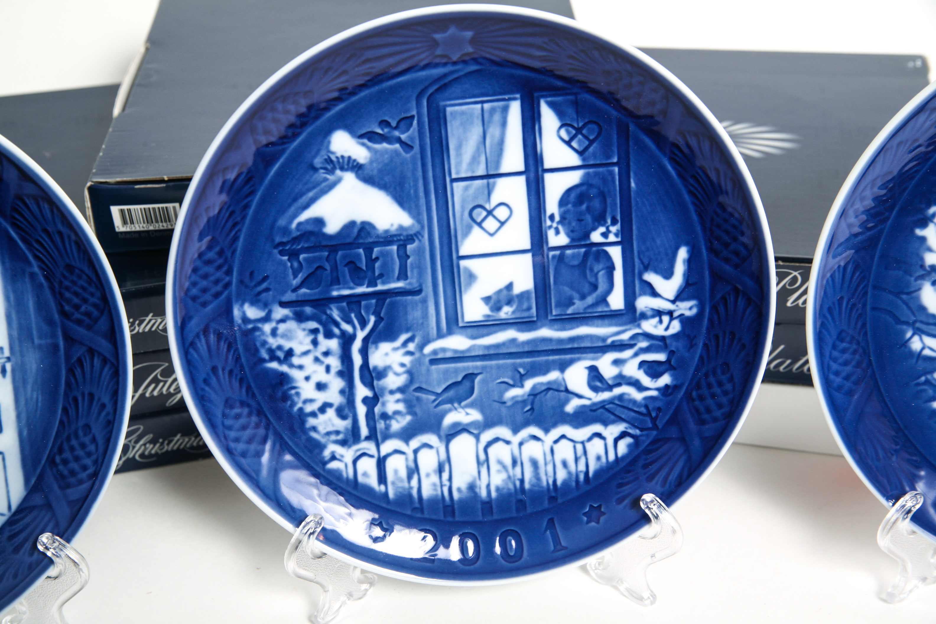 Seven 2000-2005 Royal Copenhagen Collector's Christmas Plates