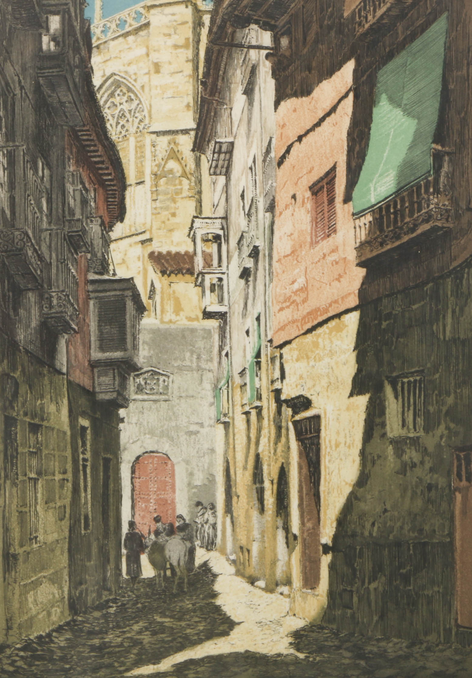 Rudolf Veit Signed Limited Edition a la Poupée Etching "Toledo"