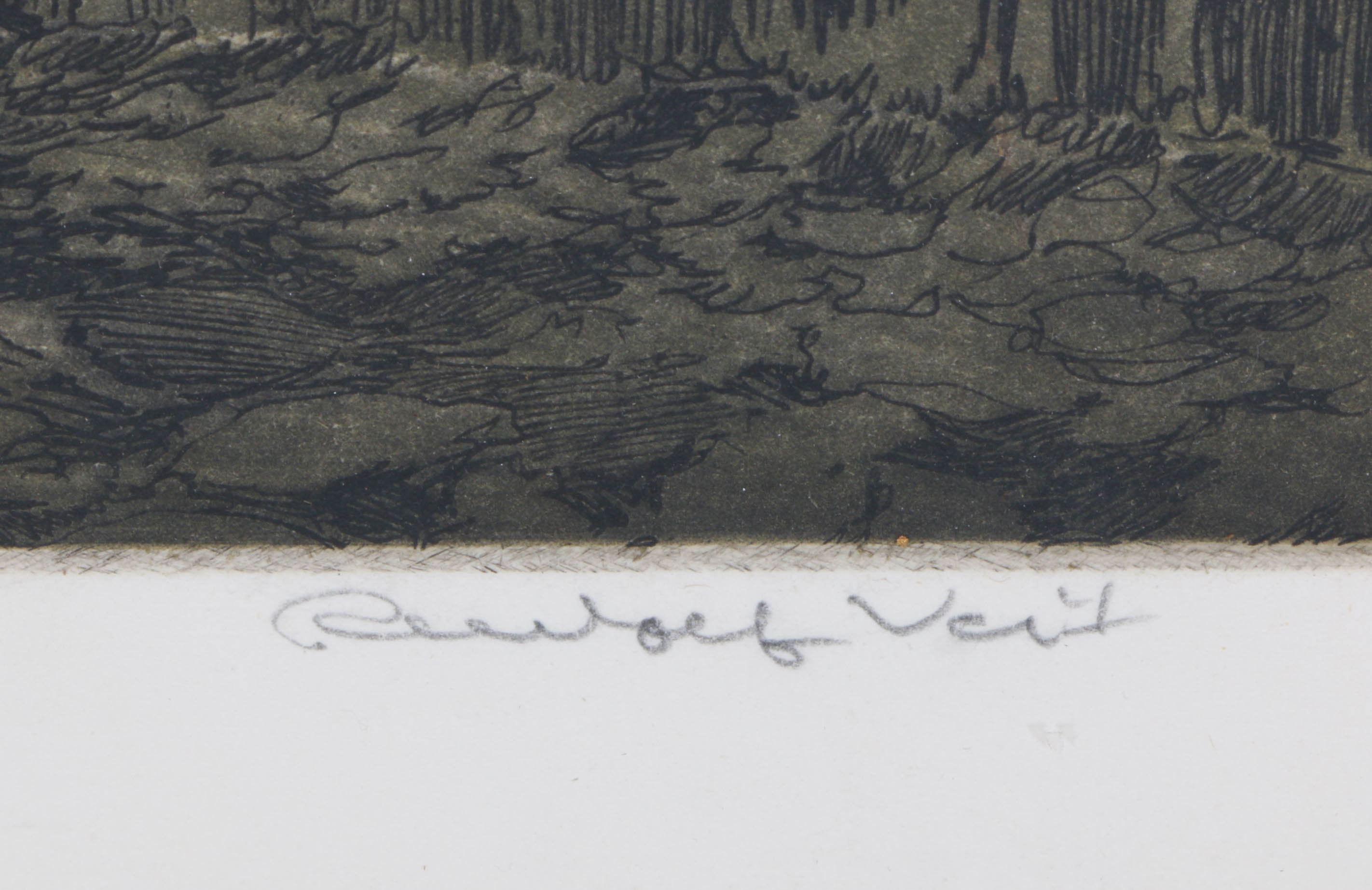 Rudolf Veit Signed Limited Edition a la Poupée Etching "Toledo"