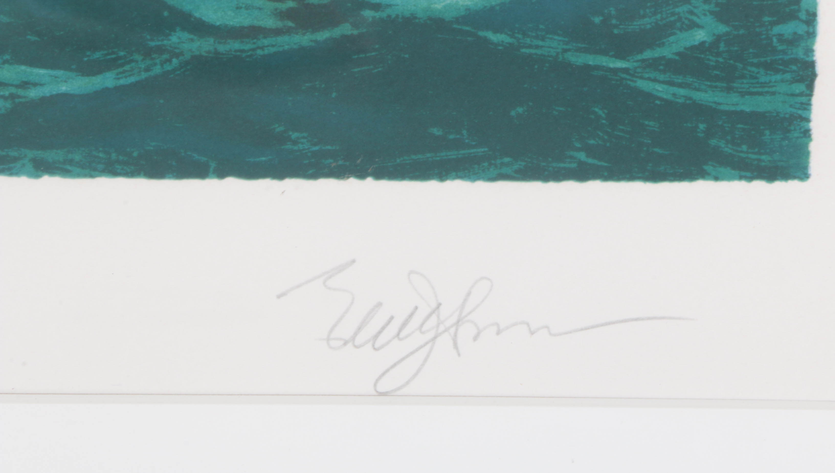 Eldred Clark Johnson Signed Lithograph "Dorrymen & Wind Jammer"