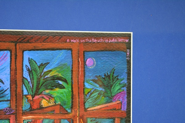 Judith Vierow "Walk On The Beach" Offset Lithograph