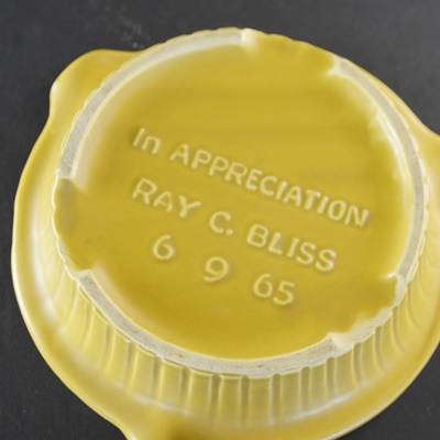 McCoy Pottery Yellow Ray Bliss GOP Ash Receiver