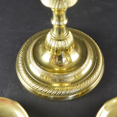 Brass Table Lamp and Candlesticks