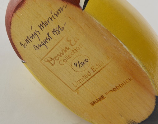 E. Meigs Morrison Signed L/E Drake Wood Carved Duck