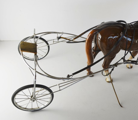 Harness Racing Horse or Trotter Racing Horse Ceramic Figurine