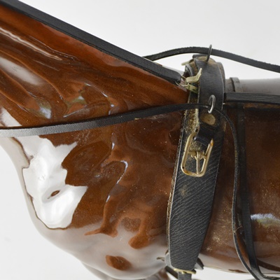 Harness Racing Horse or Trotter Racing Horse Ceramic Figurine