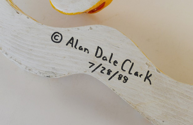 Wood Carved Child's Wall Mirror and Painted Snake