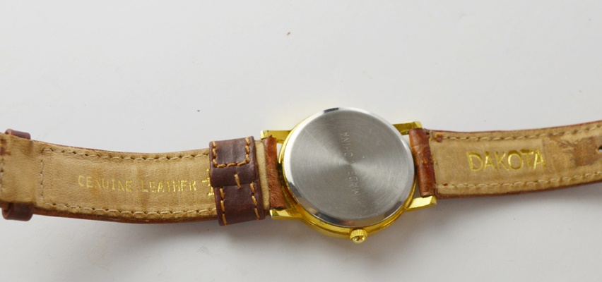 Caricature Bill Clinton Watch With a Dakota Leather Band and Gadzooks Zippersnapper Elephant/Donkey