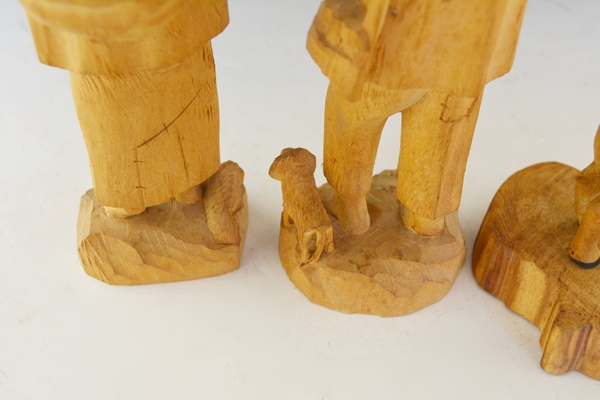 Three Wood Carved Figurines/Sculptures