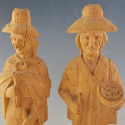 Three Wood Carved Figurines/Sculptures