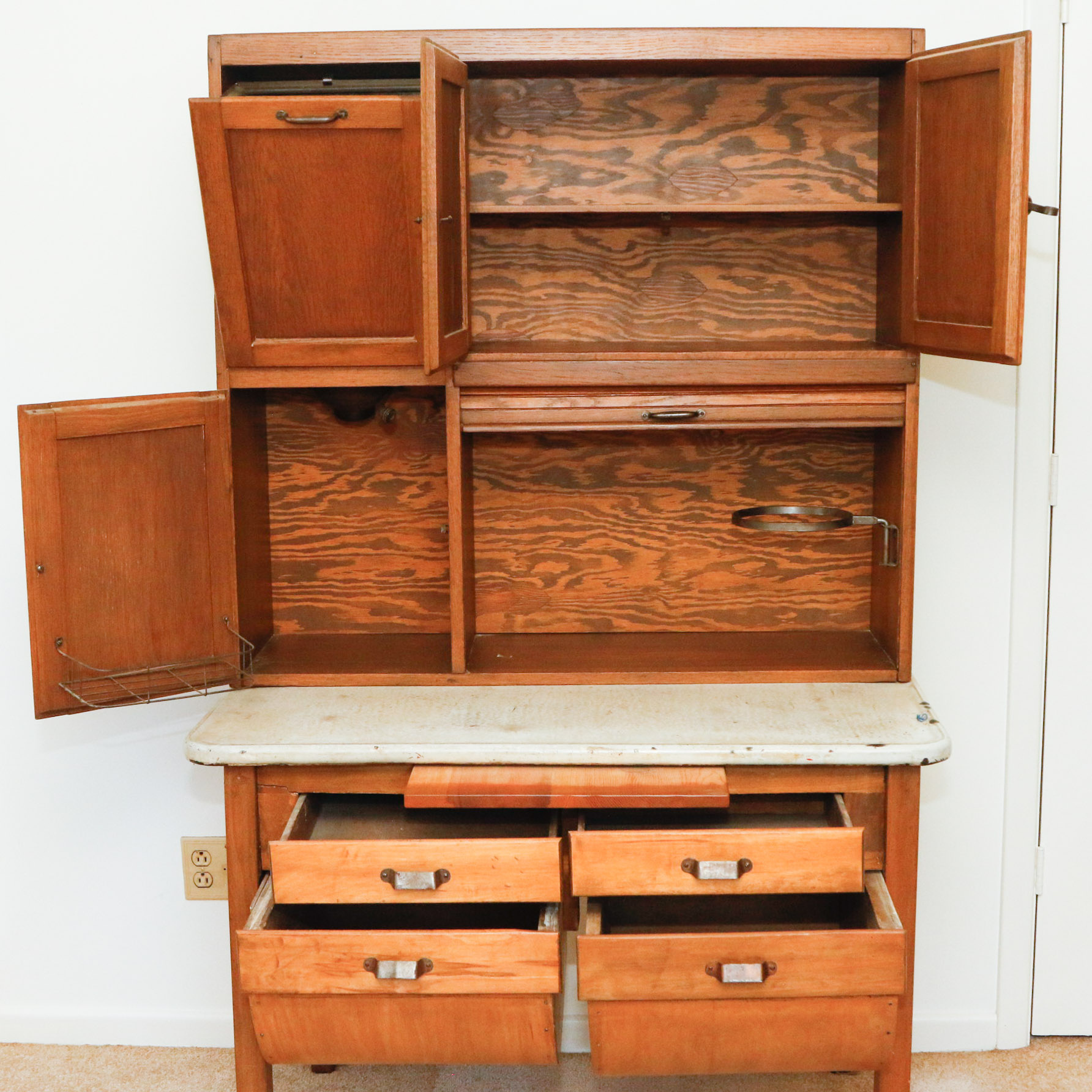 Antique Oak Hoosier Cabinet