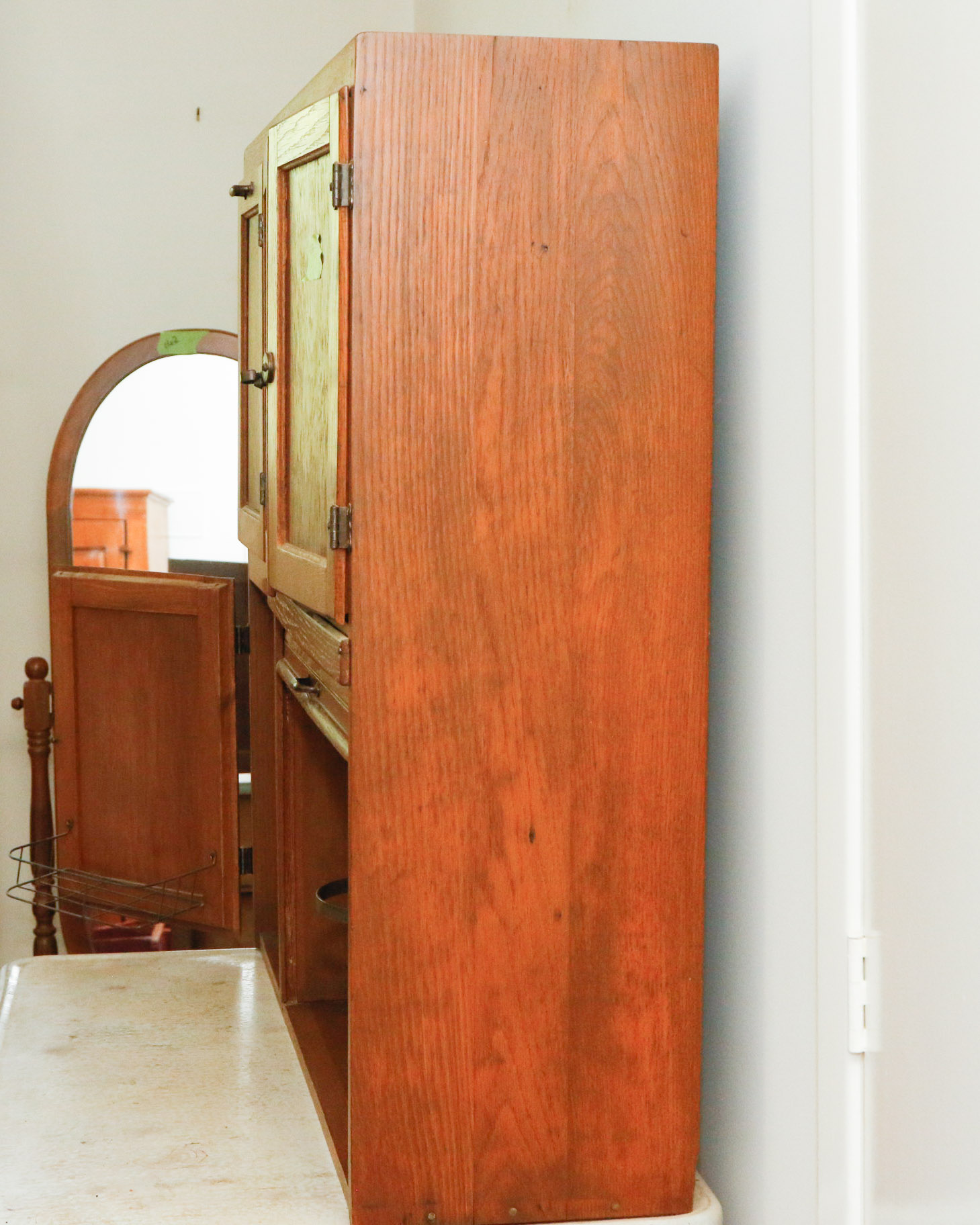 Antique Oak Hoosier Cabinet