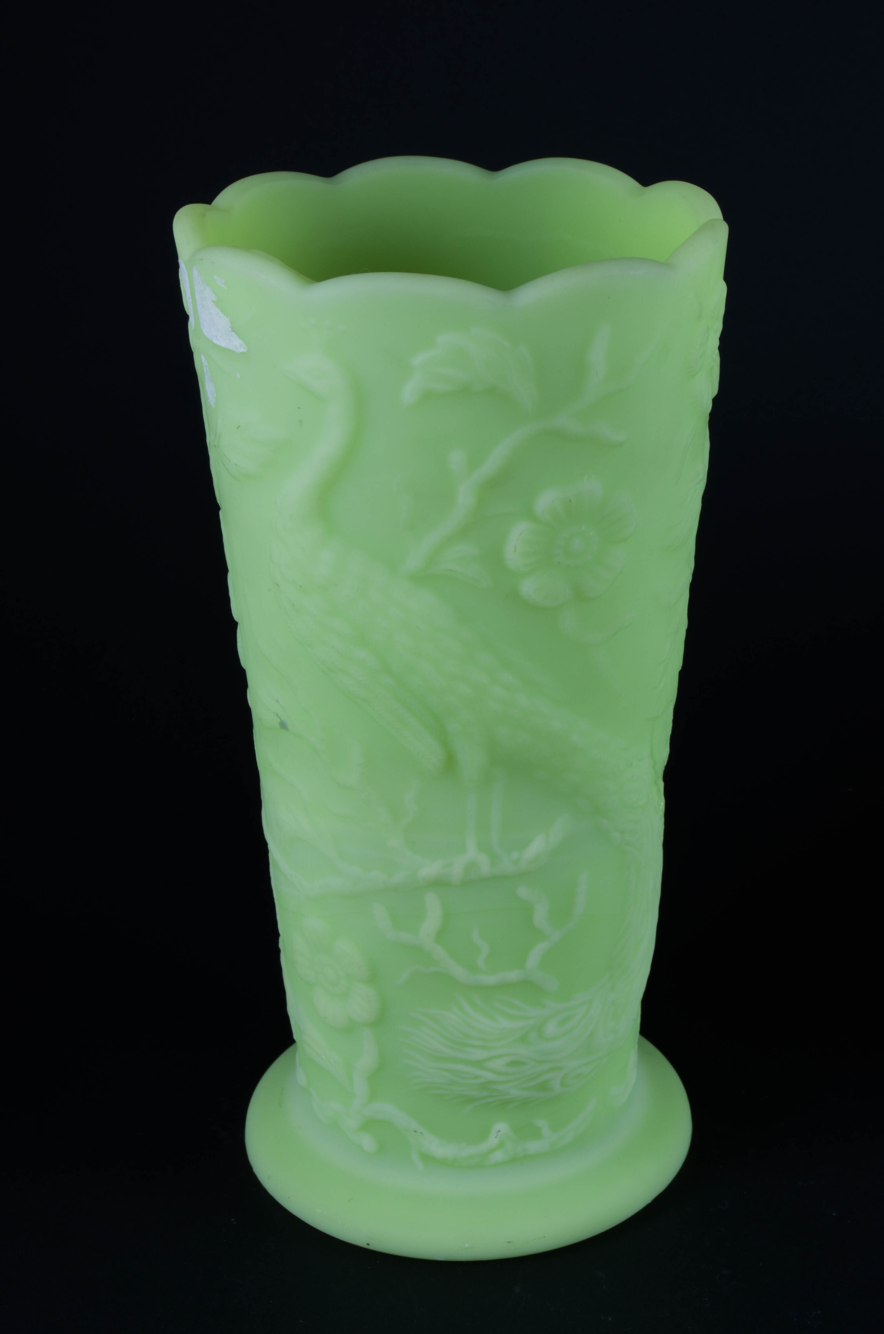 Vintage Fenton Green Glass Vases