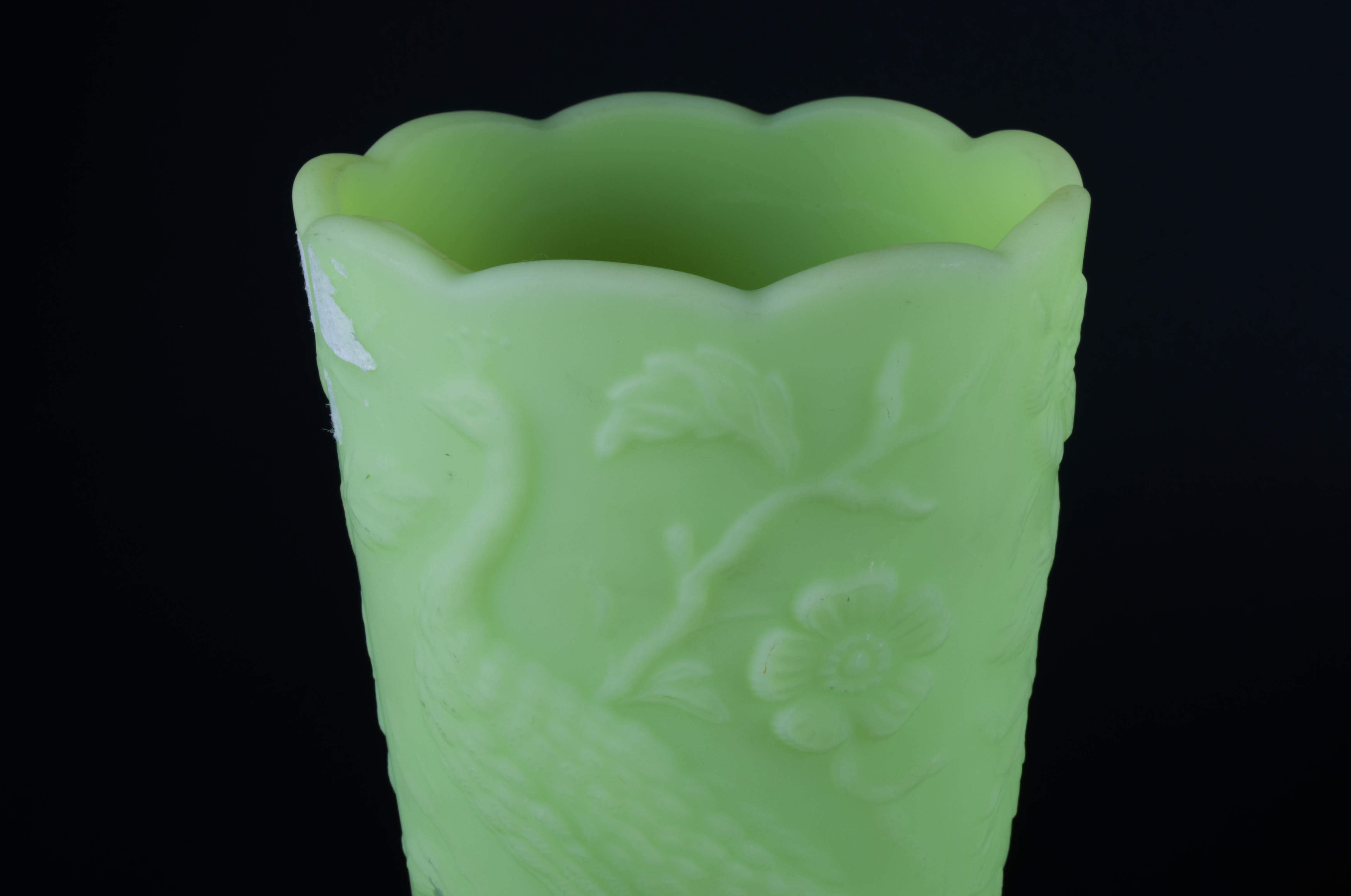 Vintage Fenton Green Glass Vases