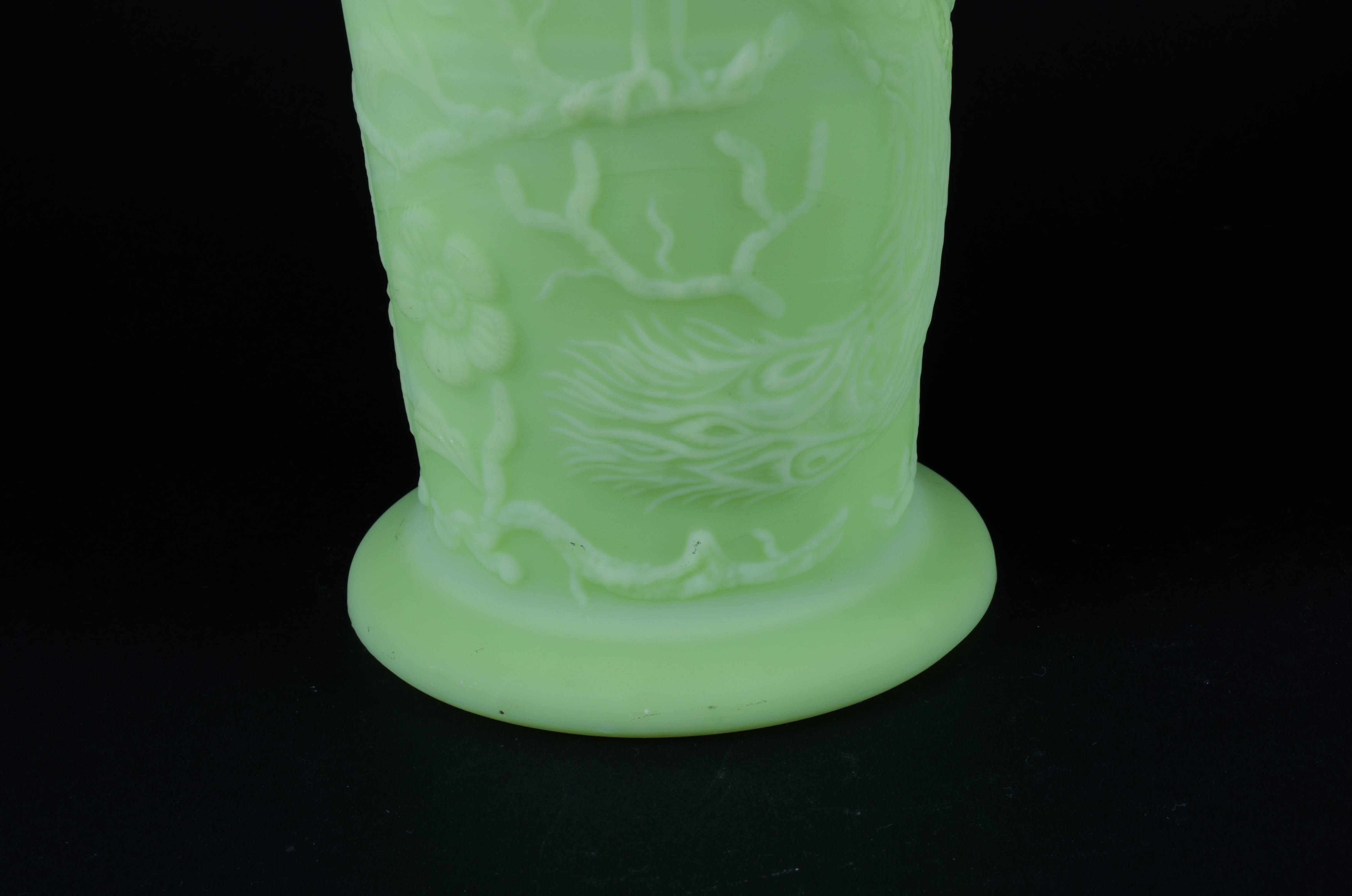 Vintage Fenton Green Glass Vases