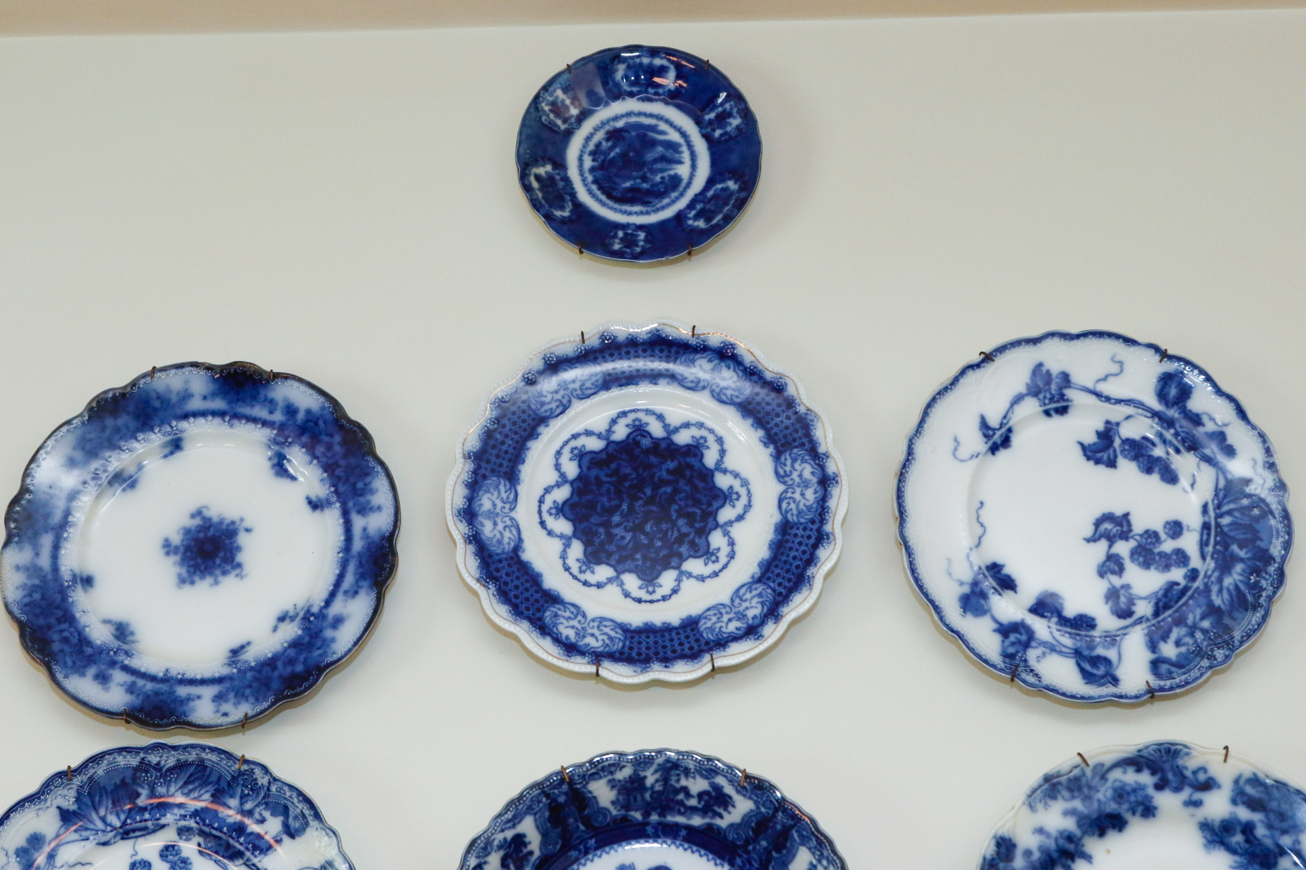 Collection of Antique English Flow Blue Plates