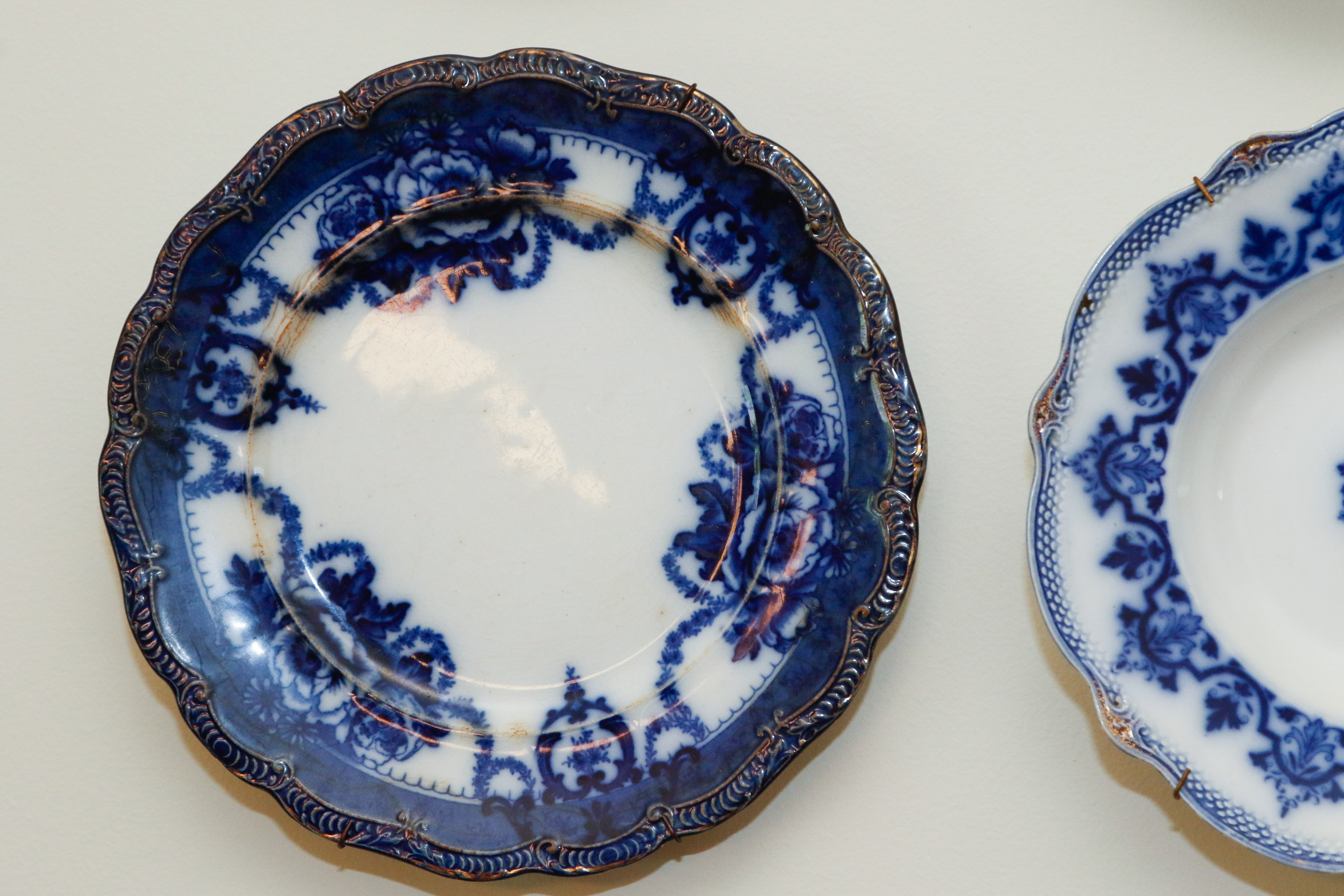 Collection of Antique English Flow Blue Plates