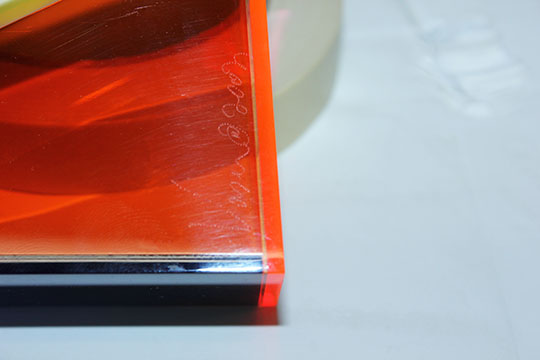 2003 Vasa Velizar Mihich Signed Laminated Cast Acrylic Sculpture