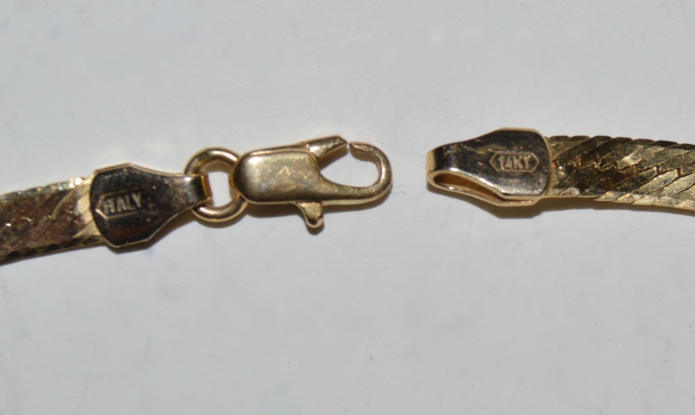 14K Yellow Gold Necklace and Bracelet