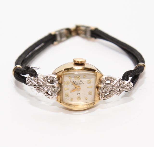 Vintage Women's Elgin "Starlite" Diamond and Gold Filled Watch