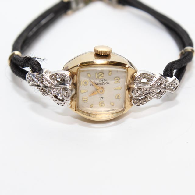 Vintage Women's Elgin "Starlite" Diamond and Gold Filled Watch