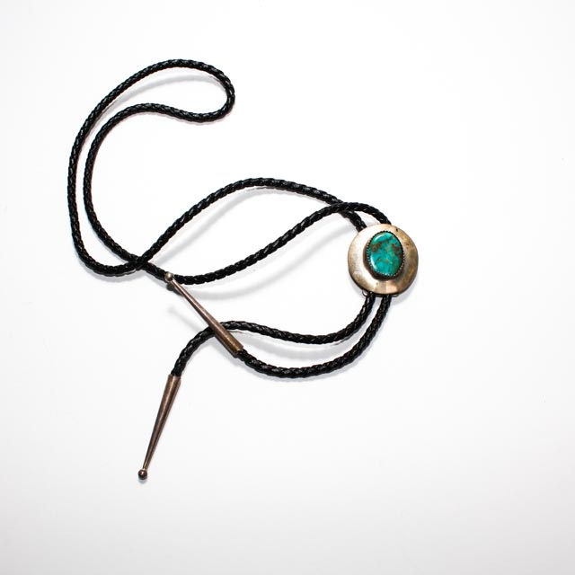 Vintage Navajo Sterling Silver and Turquoise Bolo Tie