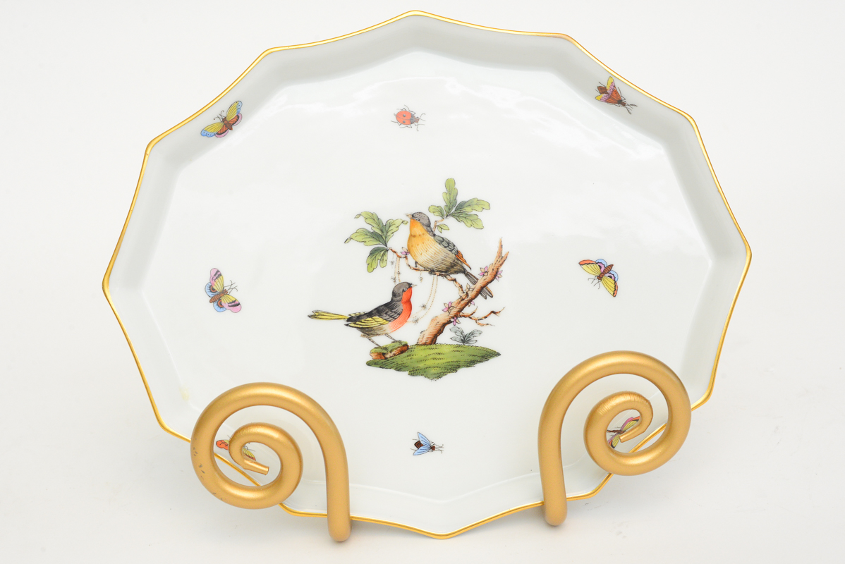 Pair of Herend 'Rothschild Bird' China Pieces