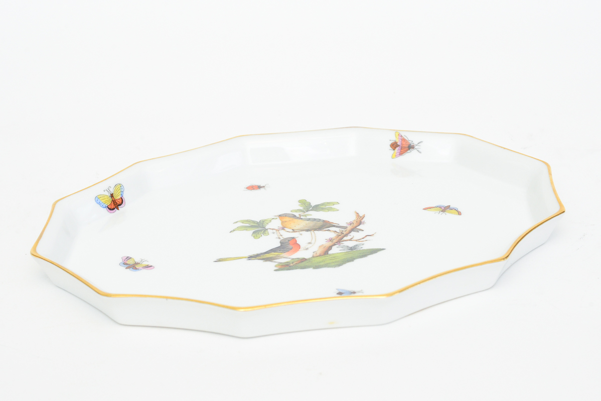 Pair of Herend 'Rothschild Bird' China Pieces