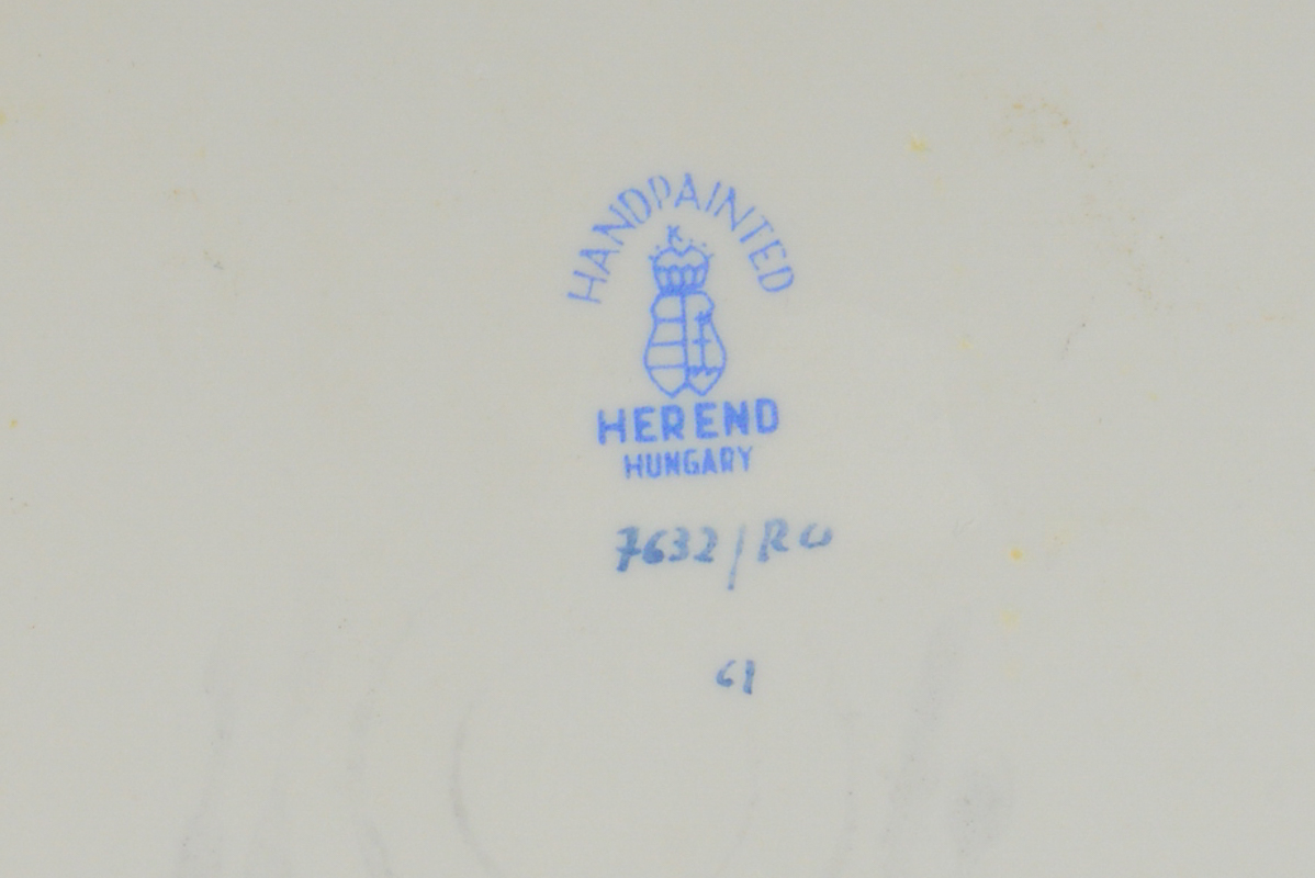 Pair of Herend 'Rothschild Bird' China Pieces