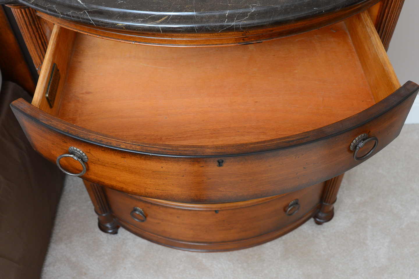 Marble Top Demilune Nighstand from the Southern Living Collection by Lexington