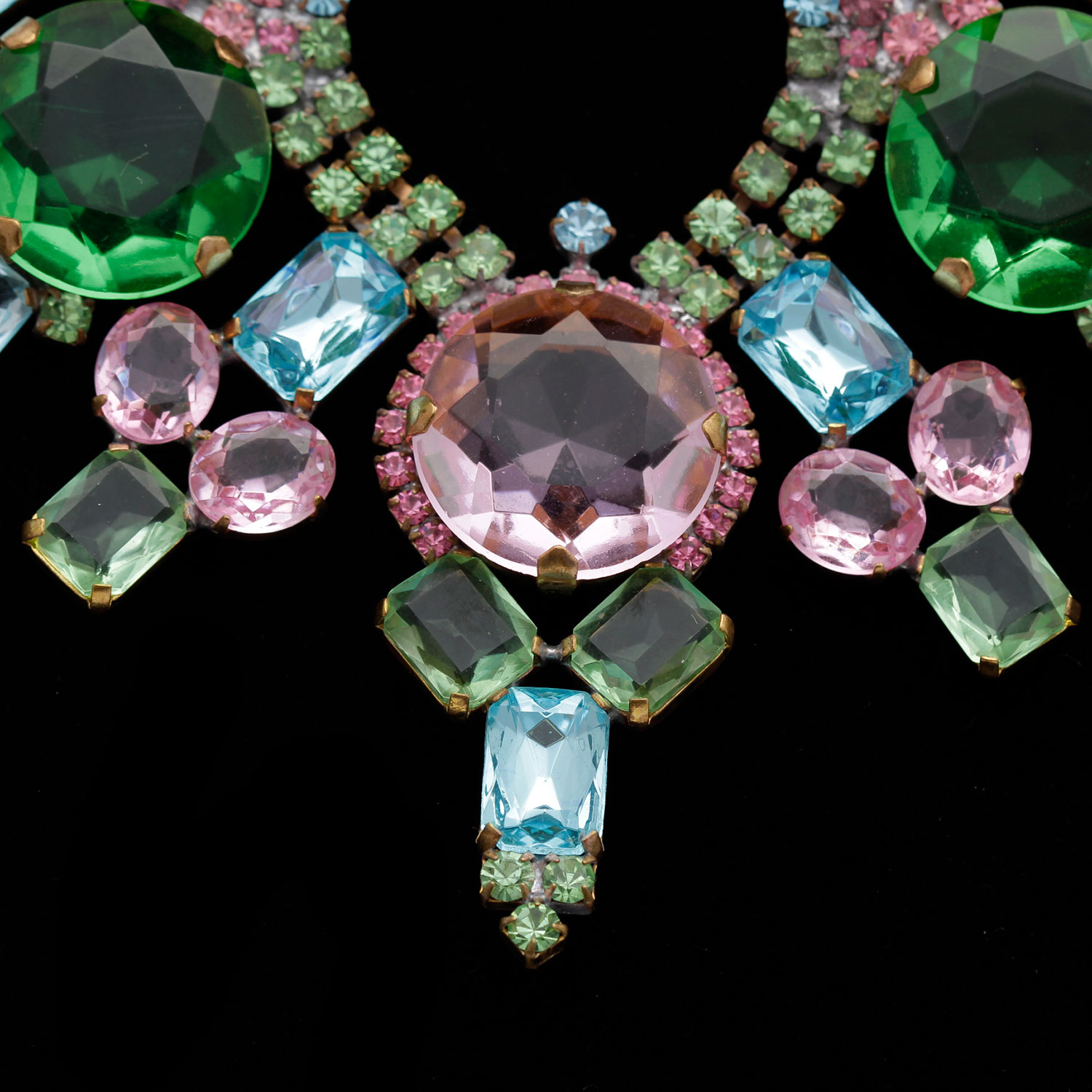 Vintage Lillian Czech Crystal Statement Necklace