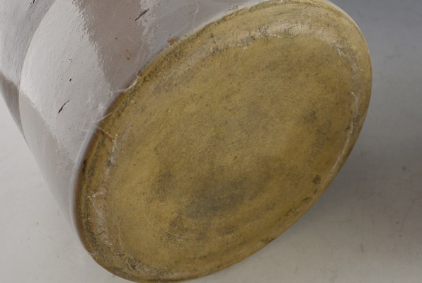 Pair of Brown and White Glazed Stoneware Crocks
