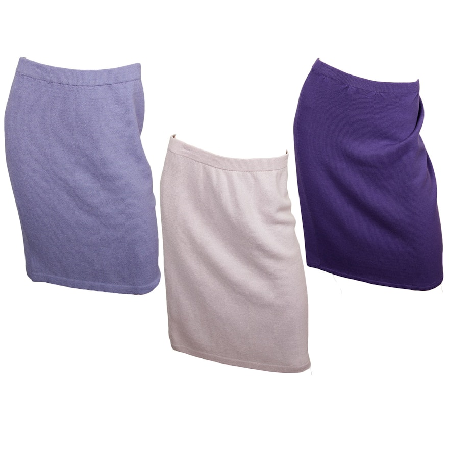 Group of St. John Knit Skirts, Size 10 and 12