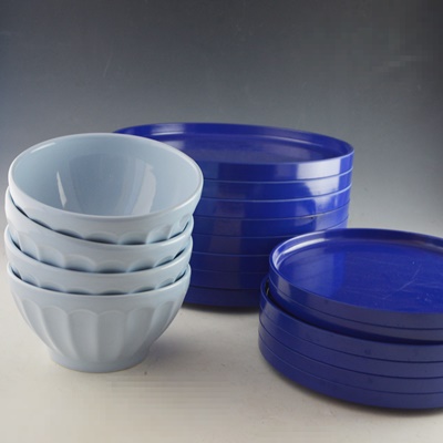 Heller Stackable Melamine Plates and Ceramic Bowls