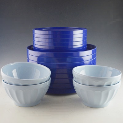 Heller Stackable Melamine Plates and Ceramic Bowls