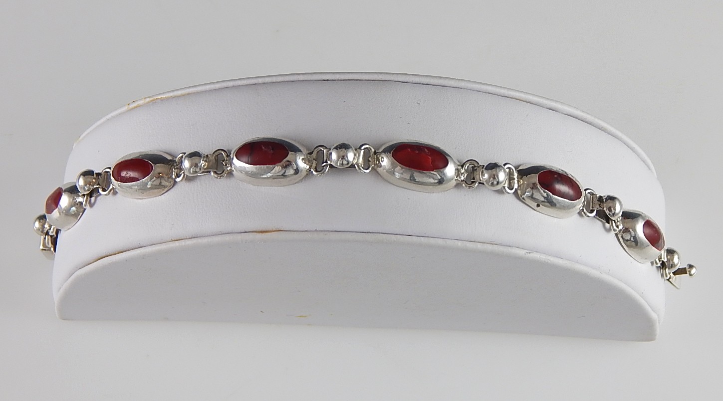 Sterling Silver Turquoise and Coral Jewelry Set