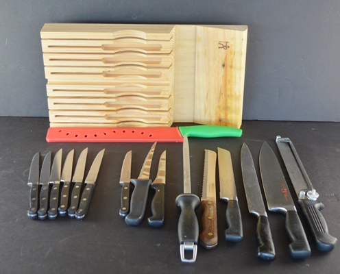 Calphalon, Henkel and Other Knives with Knife Block