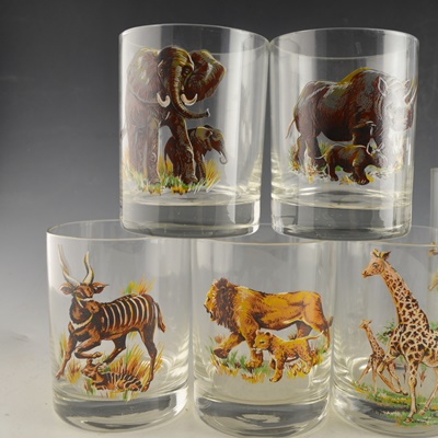 Safari Animal Drinking Glasses and Tumblers and Ned Smith Tumblers