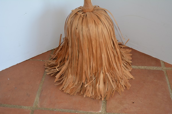 Carved Wood Handle Broom