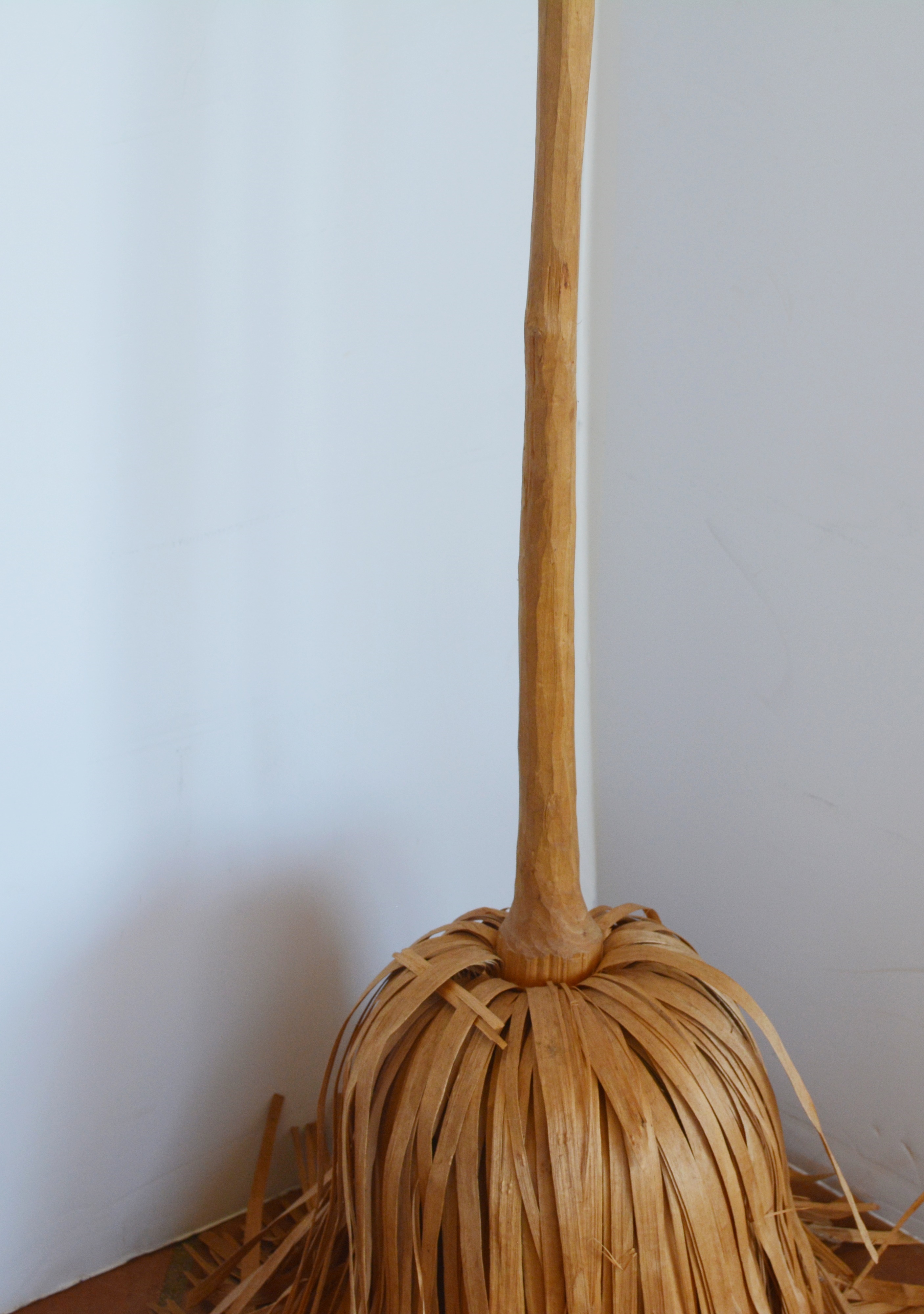 Carved Wood Handle Broom