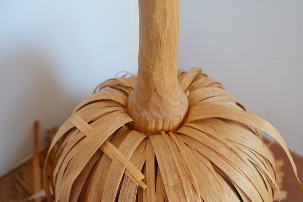 Carved Wood Handle Broom