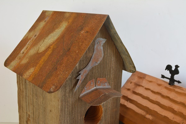 Four Wood Bird Houses