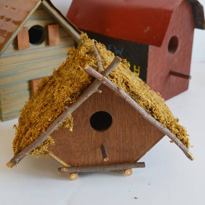 Four Wood Bird Houses
