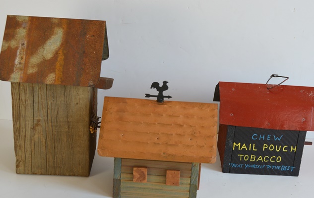 Four Wood Bird Houses