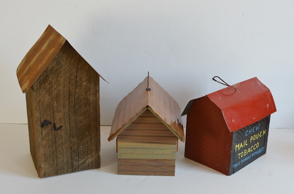 Four Wood Bird Houses