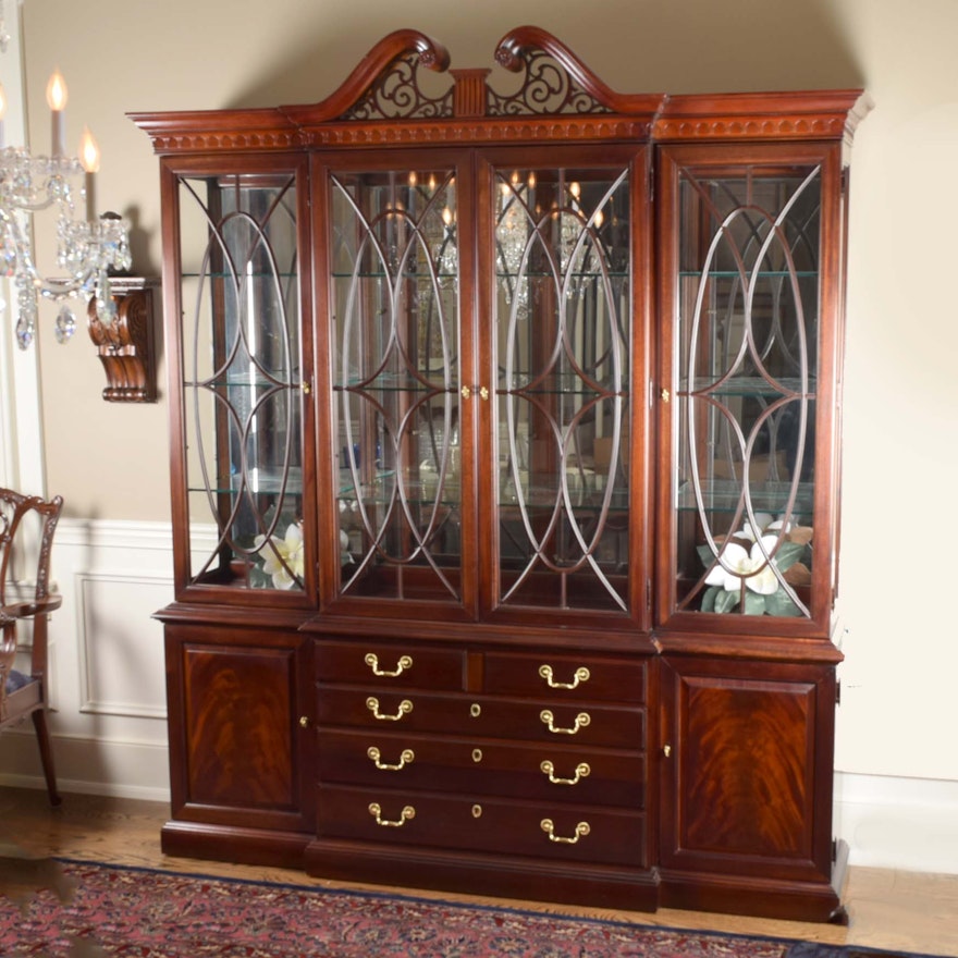 Federal Style Breakfront China Cabinet by Thomasville Furniture