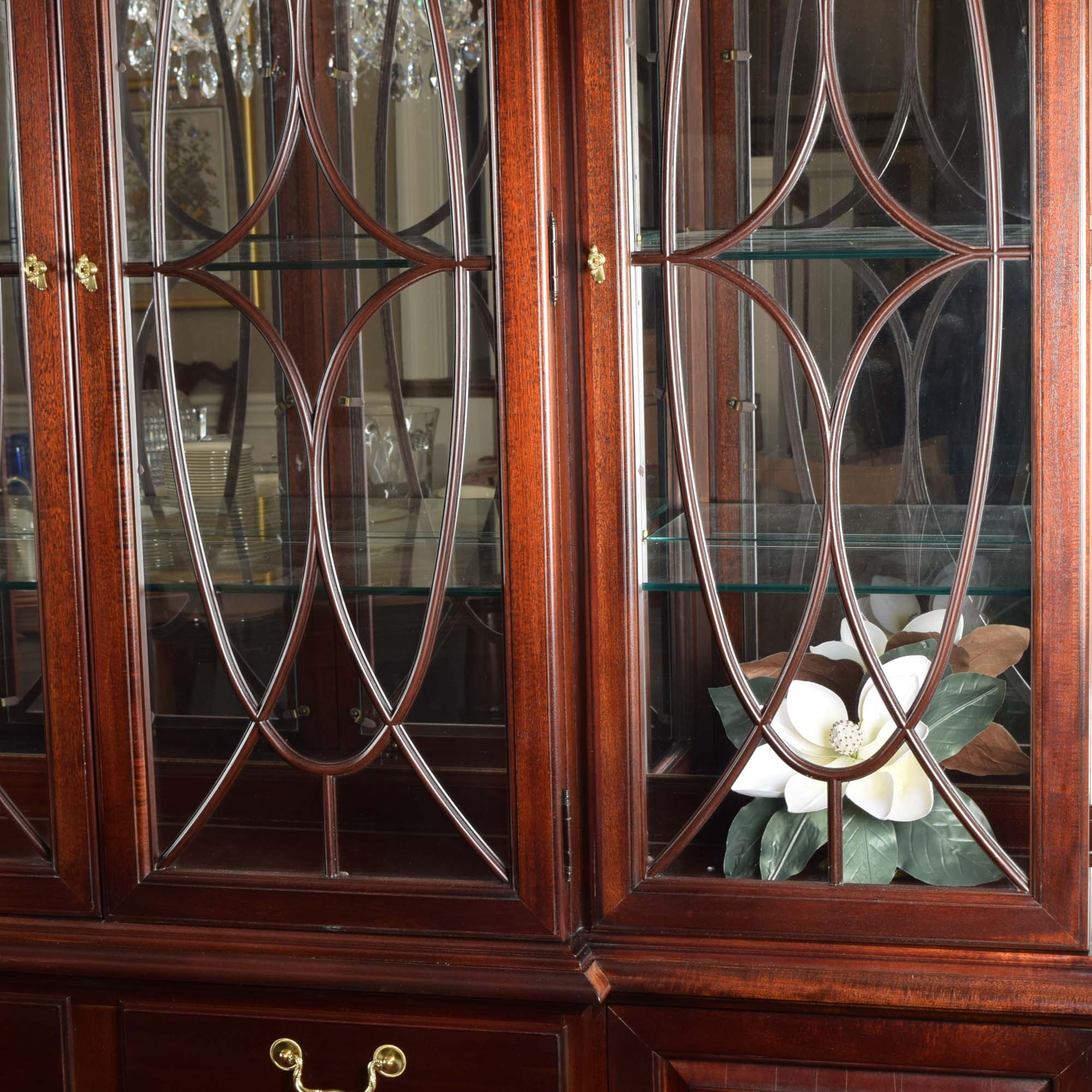 Federal Style Breakfront China Cabinet by Thomasville Furniture