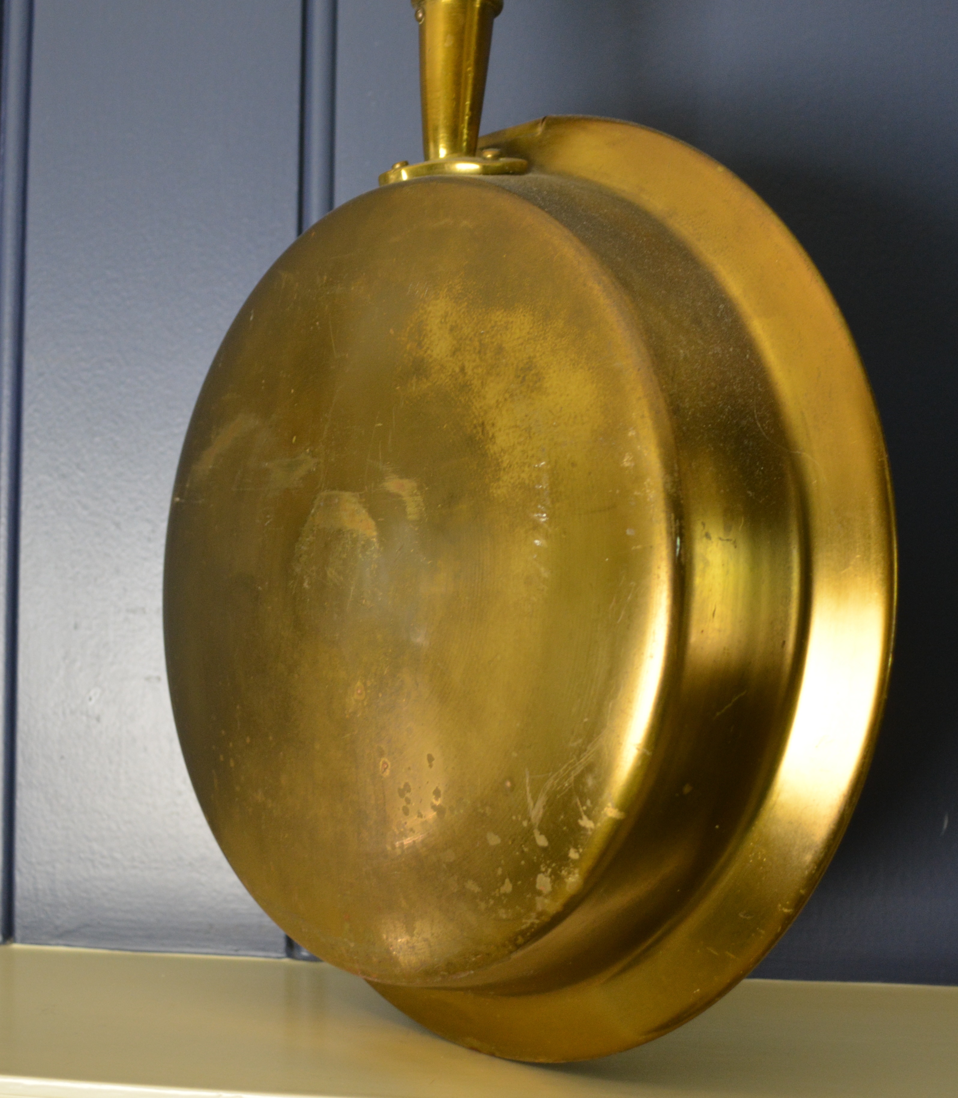 Brass Bed Warmer With Heraldic Shield
