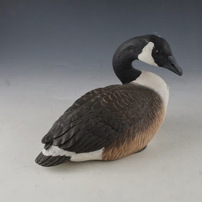 Hand-Sculpted and Painted Canada Goose Porcelain Figurine