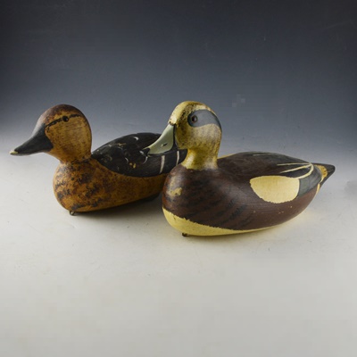 Two Carved Duck Decoys